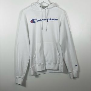 Medium white champion hoodie